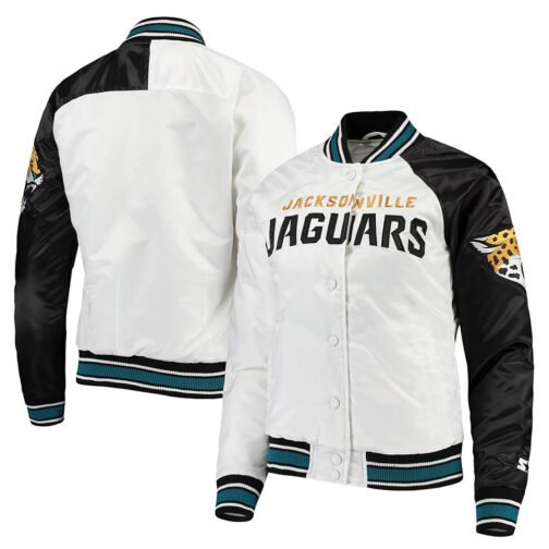 Jacksonville Jaguars Hometown White/Black Satin Jacket - Image 3