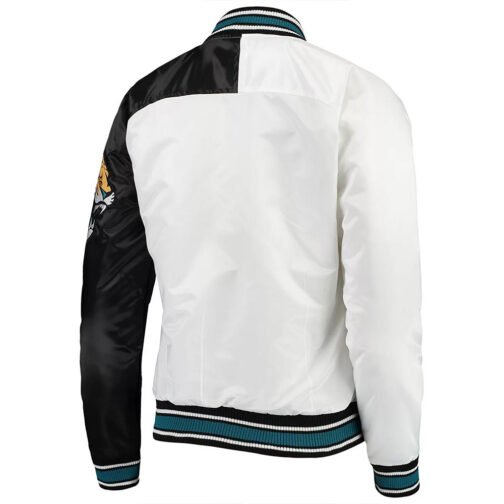 Jacksonville Jaguars Hometown White/Black Satin Jacket - Image 2