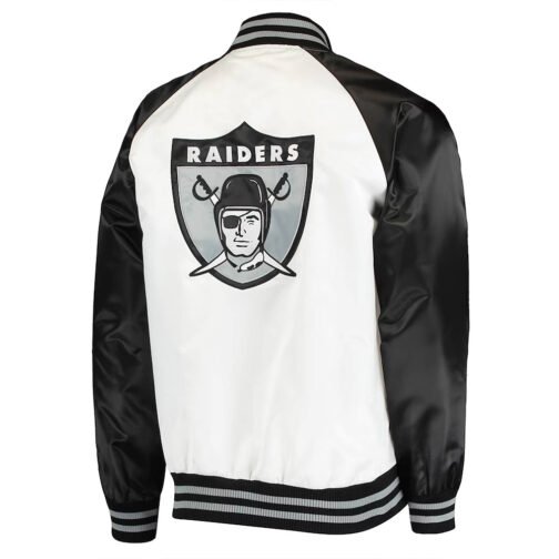 White/Black Las Vegas Raiders Clean Up Throwback Jacket - Image 2