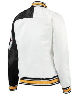 Hometown Pittsburgh Steelers White/Black Satin Jacket