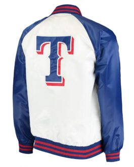 White/Blue Texas Rangers Clean-Up Hitter Jacket