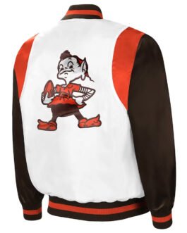 Cleveland Browns Retro The All-American White/Brown Jacket