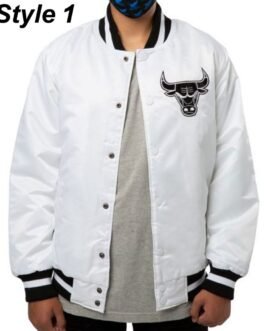 Chicago Bulls White Satin Jacket