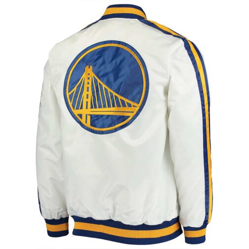 Golden State Warriors The Defensive White Satin Jacket - Image 2