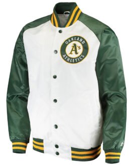 Clean-Up Hitter Oakland Athletics White and Green Jacket