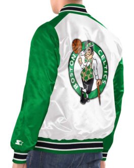 White/Kelly Green Boston Celtics Renegade Varsity Satin Jacket