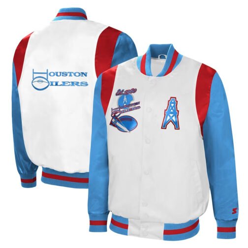 White/Light Blue Houston Oilers The All-American Jacket - Image 3