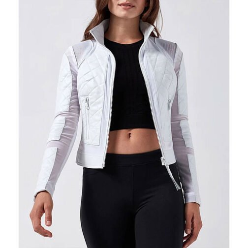 Women’s Moto Leather & Mesh Jacket - Image 14