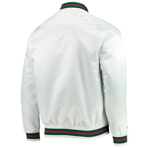 Milwaukee Bucks Hardwood Classics White Satin Jacket - Image 2