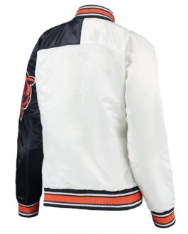White/Navy Chicago Bears Hometown Satin Jacket