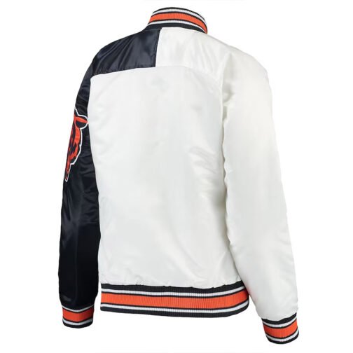 White/Navy Chicago Bears Hometown Satin Jacket - Image 2