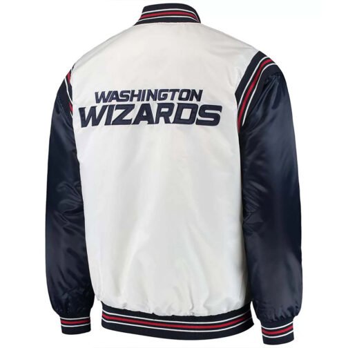 Renegade Washington Wizards White/Navy Satin Jacket - Image 2