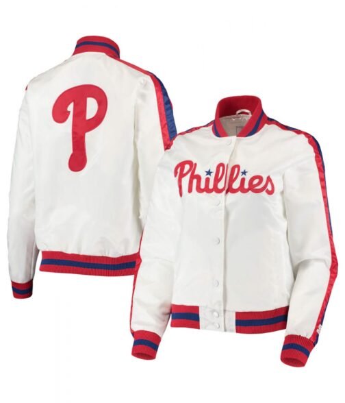Philadelphia Phillies Starter White Satin Jacket - Image 3