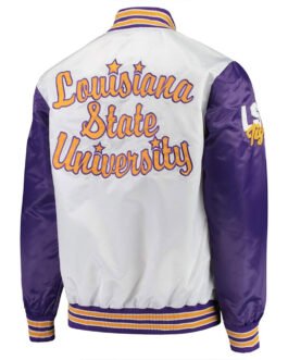 LSU Tigers The Legend White/Purple Satin Jacket