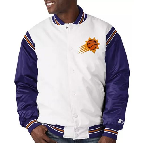 White/Purple Phoenix Suns Renegade Jacket - Image 3