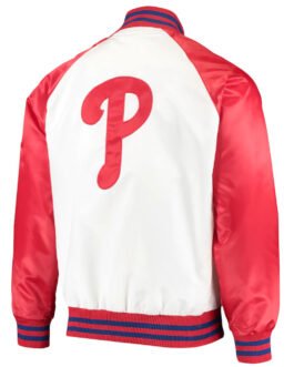Philadelphia Phillies Clean-Up Hitter White/Red Satin Jacket