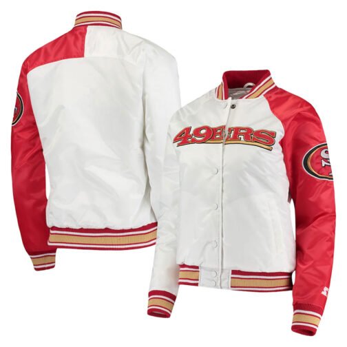 San Francisco 49ers Hometown White/Red Satin Jacket - Image 3