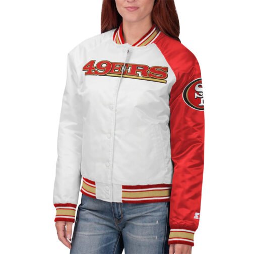 San Francisco 49ers Hometown White/Red Satin Jacket - Image 4