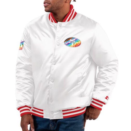 San Francisco 49ers Pride White Satin Jacket