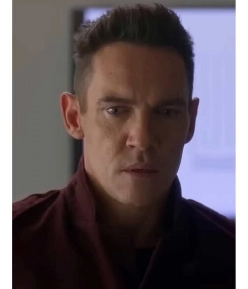 Jonathan Rhys Meyers Wifelike Maroon Coat - Image 6