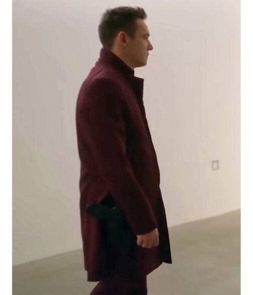 Jonathan Rhys Meyers Wifelike Maroon Coat - Image 3