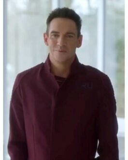 Jonathan Rhys Meyers Wifelike Maroon Coat