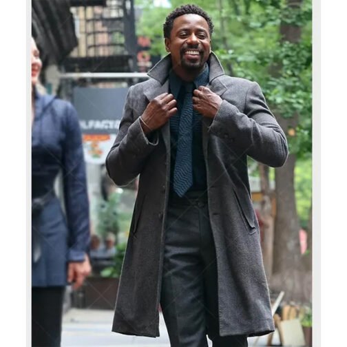 Gary Carr The Peripheral Gray Wool Coat - Image 2