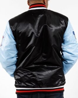 Starter Chicago Cubs Color Block Bomber Varsity Satin Jacket