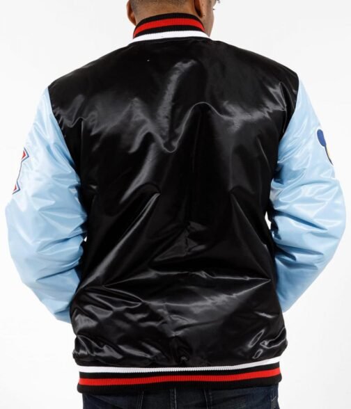 Starter Chicago Cubs Color Block Bomber Varsity Satin Jacket - Image 2