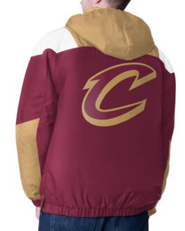 Wine/Gold Cleveland Cavaliers Charger Half-Zip Pullover Jacket