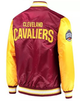 Wine/Gold Cleveland Cavaliers Varsity Satin Jacket