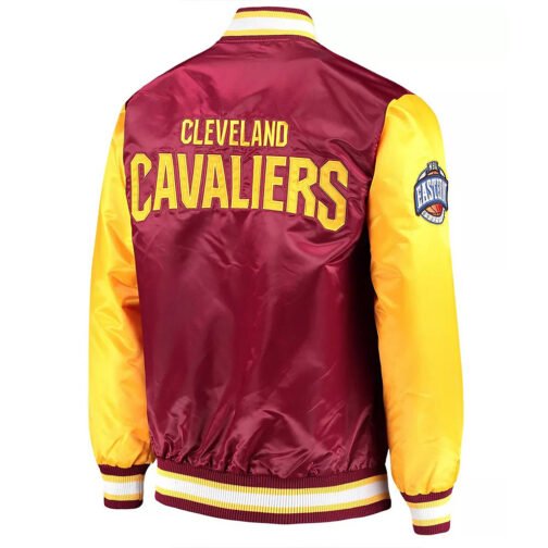 Wine/Gold Cleveland Cavaliers Varsity Satin Jacket - Image 2