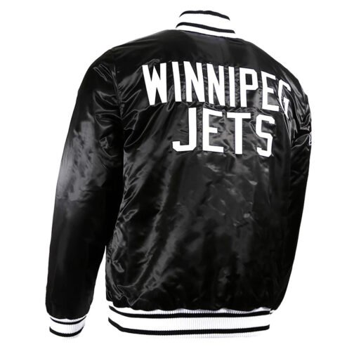 Winnipeg Jets Black Ice Satin Jacket - Image 2
