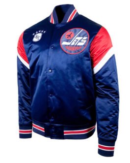 Winnipeg Jets Heavyweight Alt Blue Satin Jacket