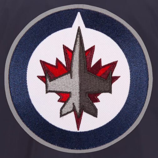 Navy Winnipeg Jets Lightweight Nylon Bomber Jacket - Image 3