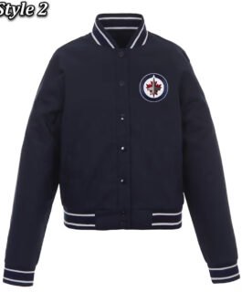 Navy Winnipeg Jets Front Hit Poly Twill Jacket