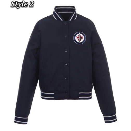 Navy Winnipeg Jets Front Hit Poly Twill Jacket - Image 2
