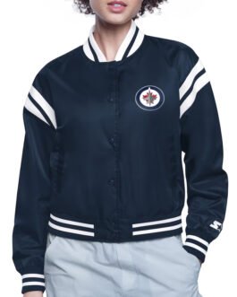 Winnipeg Jets Printed Logo Varsity Satin Jacket