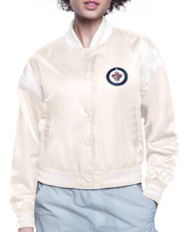 Winnipeg Jets Printed Logo Varsity Satin Jacket