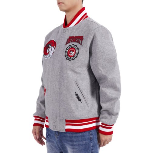 Winston-Salem State Rams Crest Heather Gray Wool Jacket - Image 3