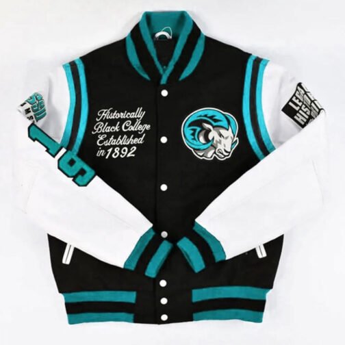 Winston-Salem State University HBCU Motto 2.0 Varsity Black and White Jacket - Image 6