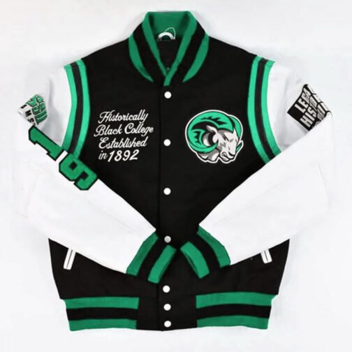 Winston-Salem State University HBCU Motto 2.0 Varsity Black and White Jacket - Image 5