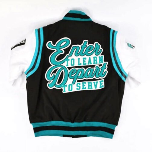 Winston-Salem State University HBCU Motto 2.0 Varsity Black and White Jacket - Image 12