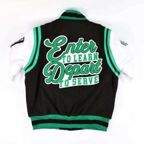 Winston-Salem State University HBCU Motto 2.0 Varsity Black and White Jacket - Image 11