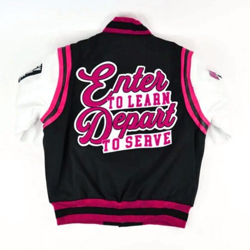 Winston-Salem State University HBCU Motto 2.0 Varsity Black and White Jacket - Image 9