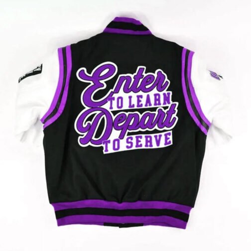 Winston-Salem State University HBCU Motto 2.0 Varsity Black and White Jacket - Image 10