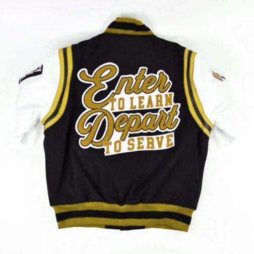 Winston-Salem State University HBCU Motto 2.0 Varsity Black and White Jacket - Image 8