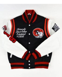 Winston-Salem State University HBCU Motto 2.0 Varsity Black and White Jacket