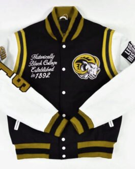 Winston-Salem State University HBCU Motto 2.0 Varsity Black and White Jacket