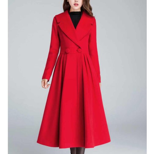 Women’s 1950s Princess Maxi Wool Coat - Image 13